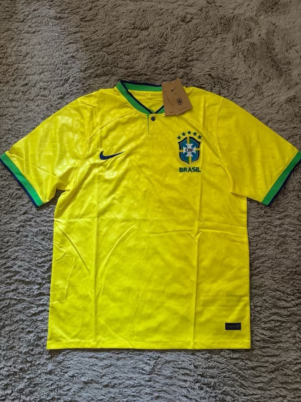 Nike Brazil Yellow & Green Short Sleeve Soccer Jersey